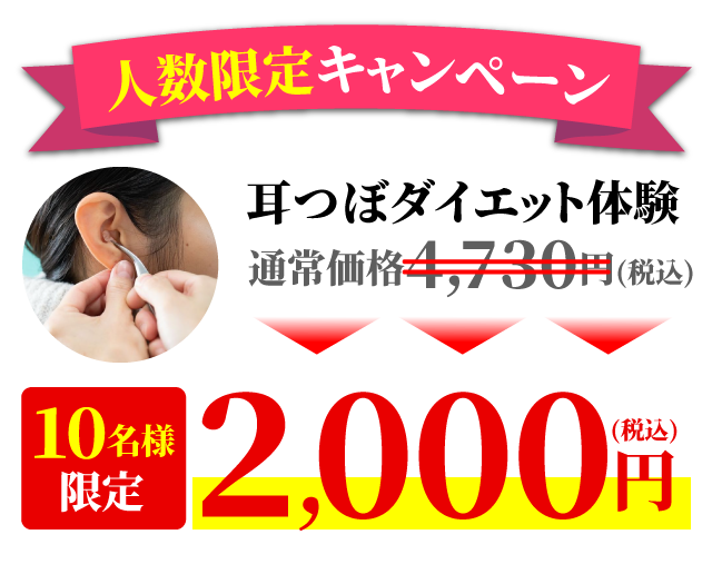 人数限定の申し込みで通常価格4,730円(税込み)→2000円(税込み)